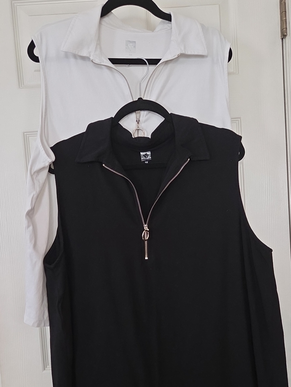 2 Anne KleinSleeveless Zip Polo Tank Top2